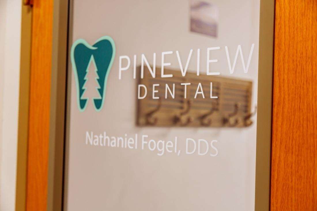 Pineview Dental Front Door Signage of Pineview Dental in Columbia, MD
